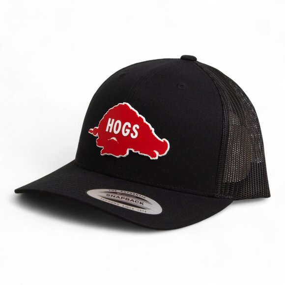 Arkansas Razorbacks Retro HOGS Red YP Snapback Hat- Black - Picture 1 of 3